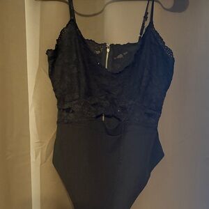 Elegant Black Lace Bodysuit
